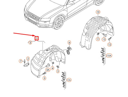 NEW AUDI RS4 QUATTRO B8 FRONT RIGHT WHEEL HOUSING LINER 8K0821172K