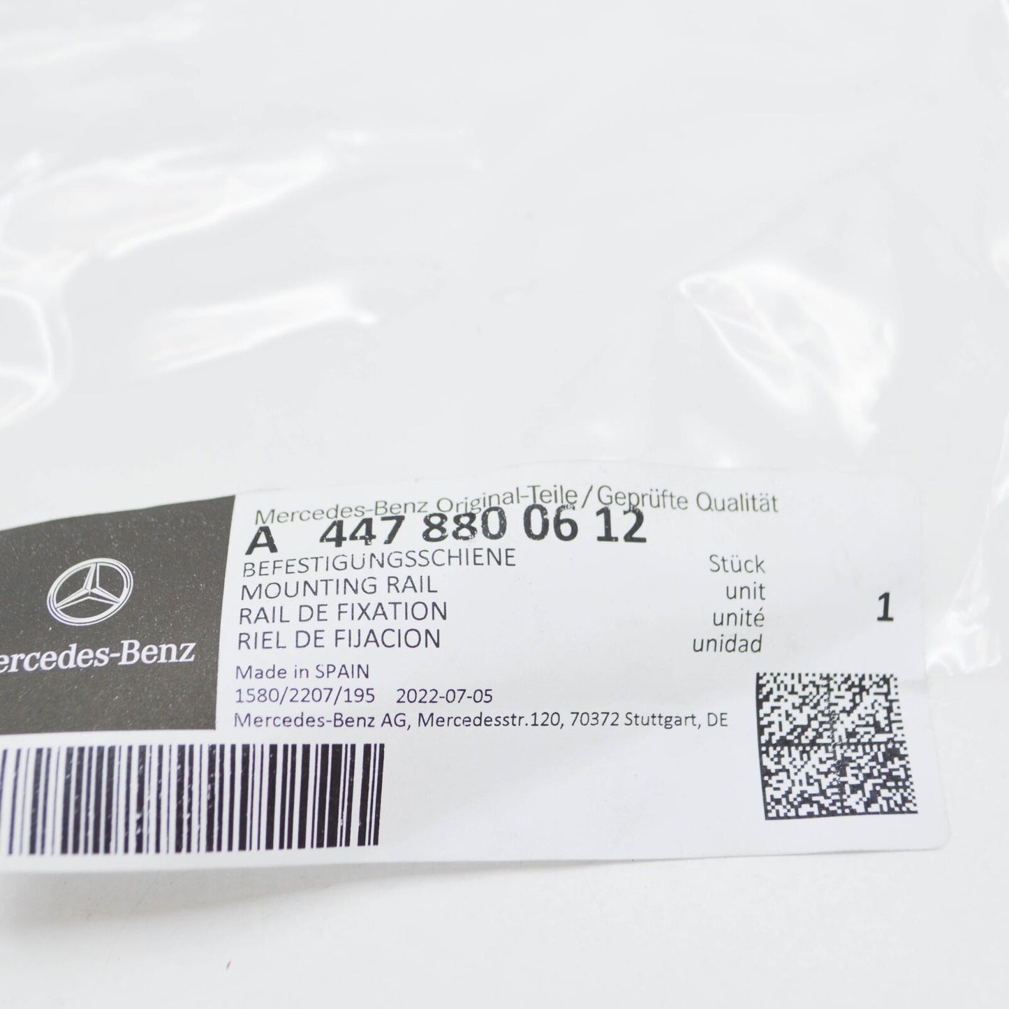 NEW MERCEDES-BENZ VITO W447 FRONT LEFT BUMPER MOUNTING RAIL A4478800612 ORIGINAL