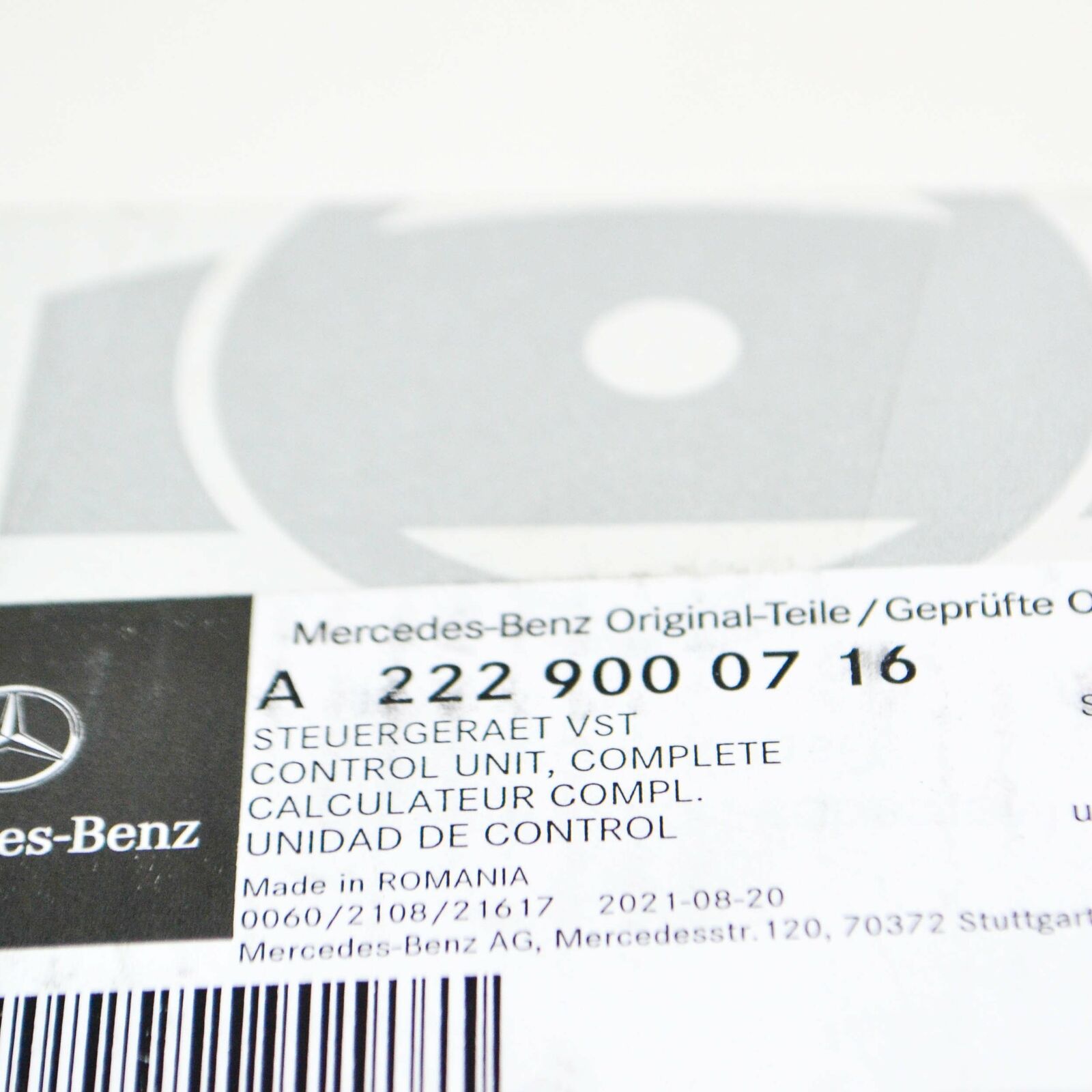 NEW MERCEDES-BENZ S W222 FRONT RIGHT SEAT CONTROL UNIT A2229000716 ORIGINAL