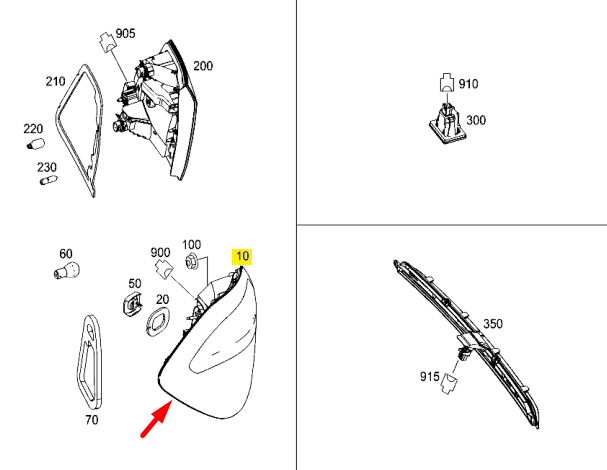 new mercedes-benz gl-class x166 rear left taillight a1669060302 original