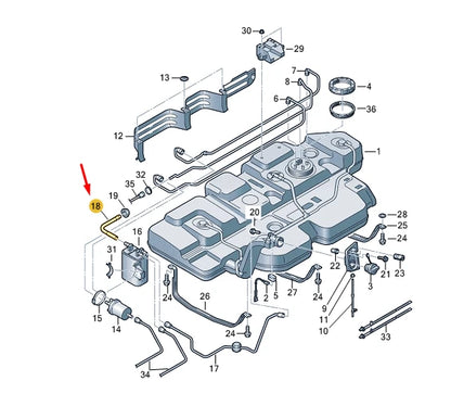 NEW VW TRANSPORTER VI T6 ACTIVATED CHARCOAL BREATHER LINE 7H0201996
