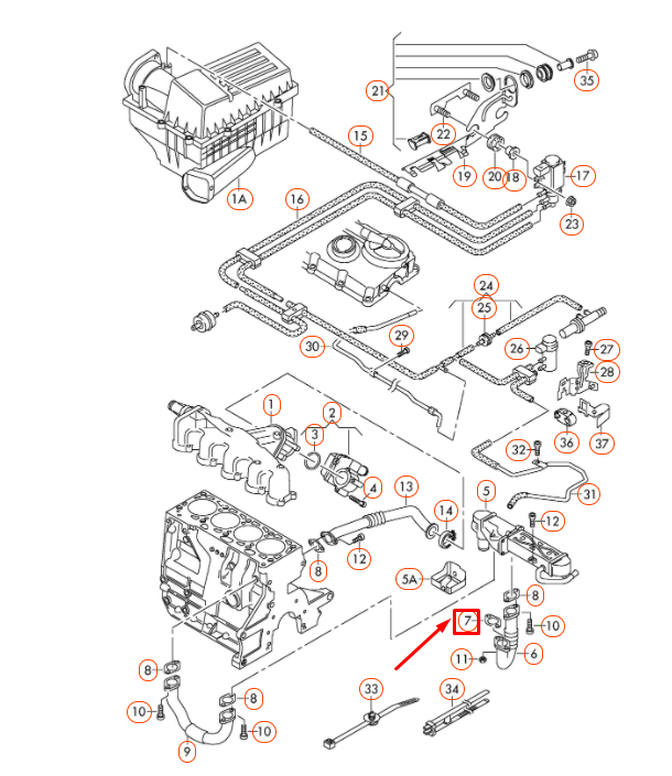 new volkswagen cc egr connecting pipe seal 04l131547s original