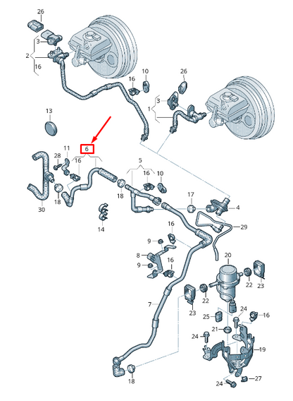 new audi a4 avant b8 brake servo vacuum pipe 8t0611931c original