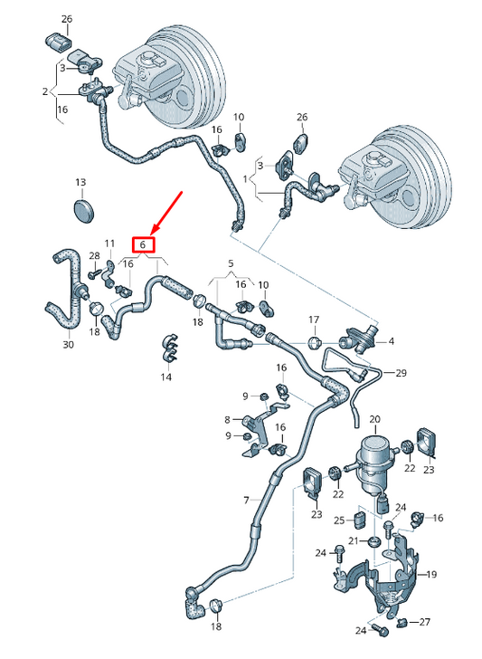 new audi a4 avant b8 brake servo vacuum pipe 8t0611931c original