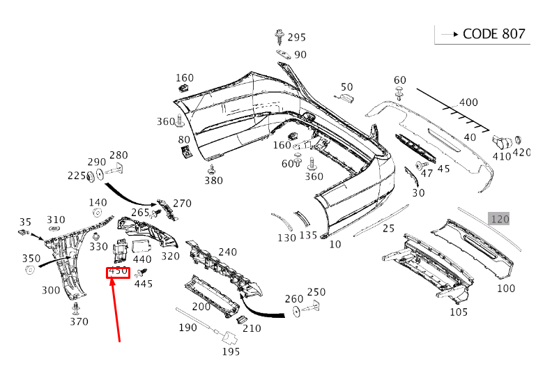 NEW MERCEDES-BENZ S W222 REAR BUMPER RADAR RIGHT BRACKET A2228850614 ORIGINAL