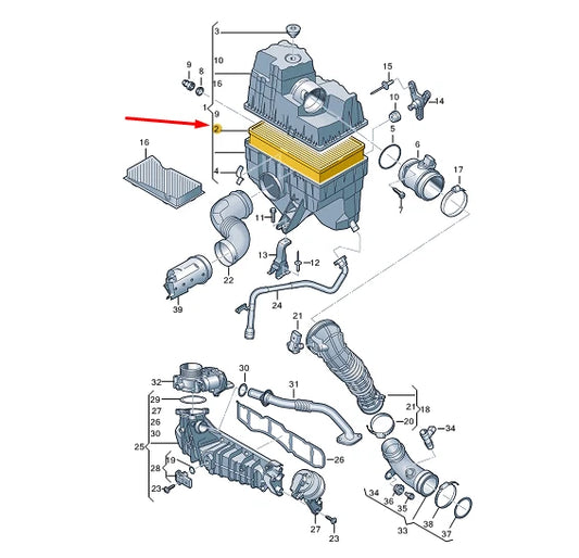 NEW VW TRANSPORTER VI T6 AIR FILTER ELEMENT 7E0129620A