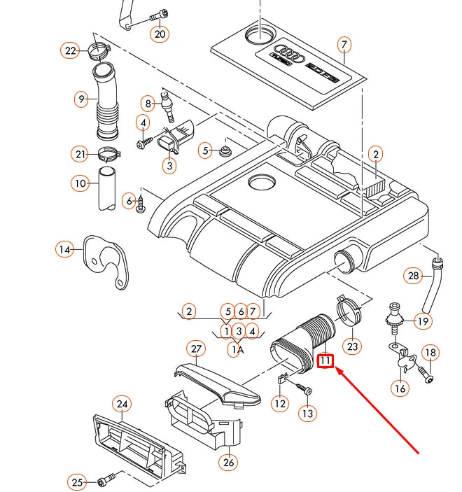 NEW AUDI A3 8P AIR INTAKE DUCT 1K0129618BM
