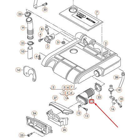NEW AUDI A3 8P AIR INTAKE DUCT 1K0129618BM