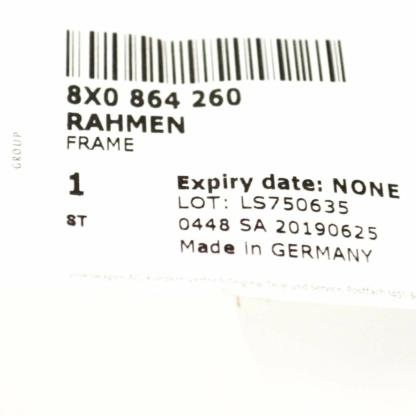 NEW AUDI A1 8X CENTRE CONSOLE RETAINING FRAME 8X0864260 ORIGINAL