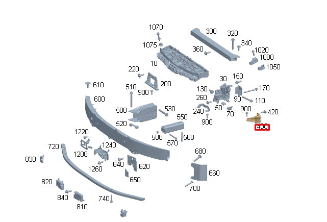 NEW MERCEDES-BENZ EQS V297 RIGHT BUMPER IMPACT BAR BRACKET A2976207401 ORIGINAL