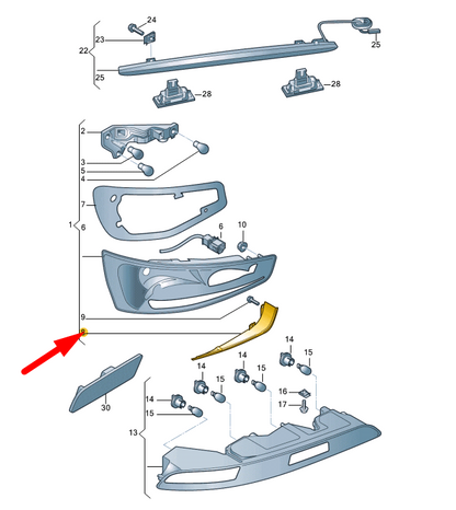 new audi q3 8u rear right taillight trim 8u0945254a original