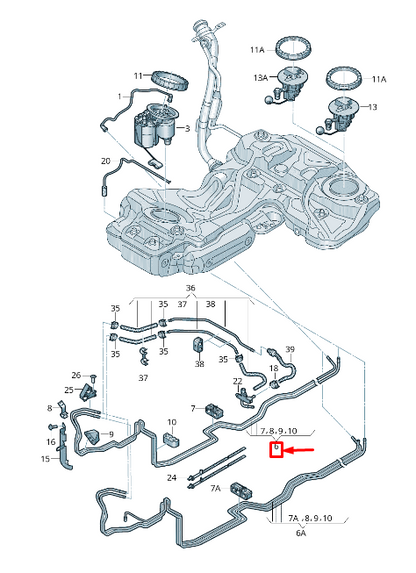 new audi a4 b8 fuel feed line 8k0201544el original