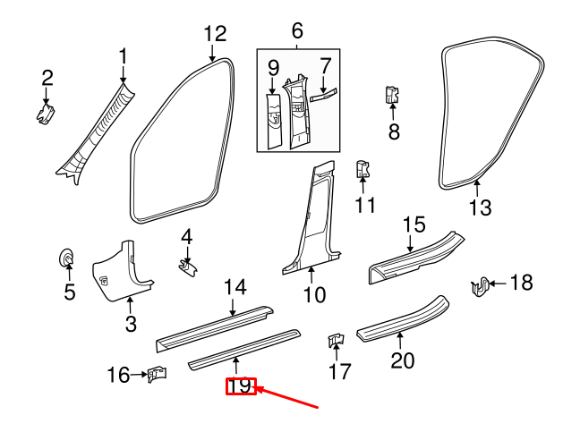NEW MERCEDES-BENZ C W204 AMG FRONT DOOR SILL PLATE A2046804935 ORIGINAL