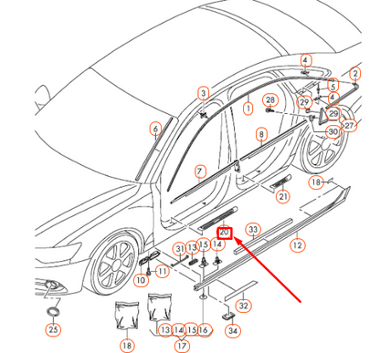 NEW AUDI A6 C7 FRONT LEFT SILL TRIM STRIP 4G08533739B9 ORIGINAL