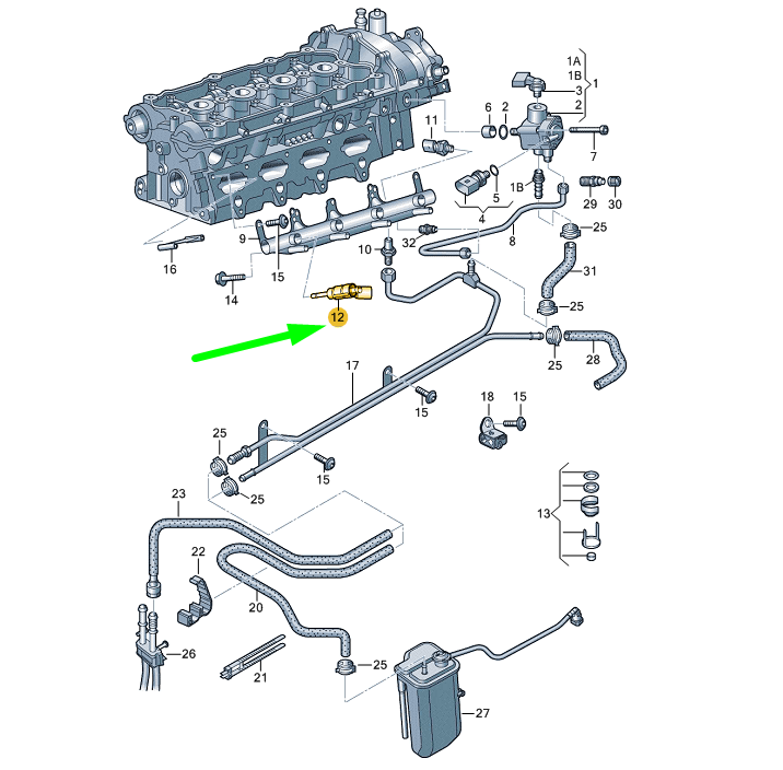 NEW AUDI A3 8P FUEL INJECTION VALVE 06F906036A ORIGINAL