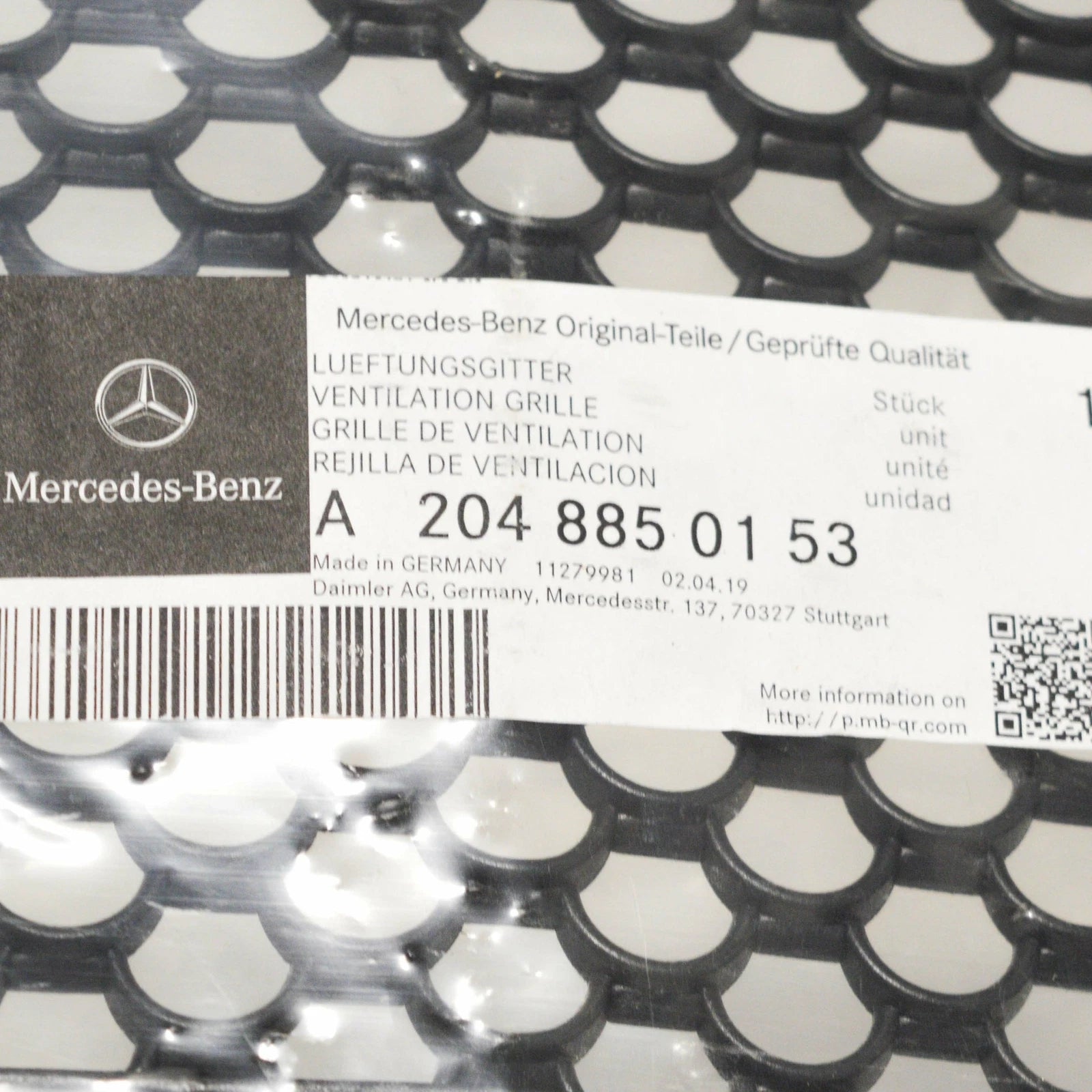 NEW MERCEDES BENZ C W204 S204 FRONT BUMPER LOWER GRILLE AMG A2048850153 ORIGINAL