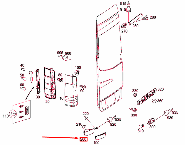 NEW MERCEDES-BENZ SPRINTER 906 REAR RIGHT FOG LAMP A9068200356 ORIGINAL