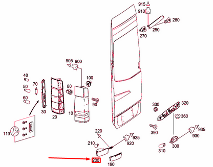 NEW MERCEDES-BENZ SPRINTER 906 REAR RIGHT FOG LAMP A9068200356 ORIGINAL