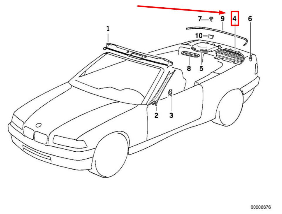 new bmw 3 compact e36 rear right air vent grille 51718173218 8173218 original