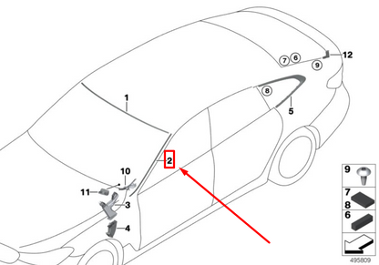 new bmw 6 g32 windshield left vertical trim 7412653 51317412653 original