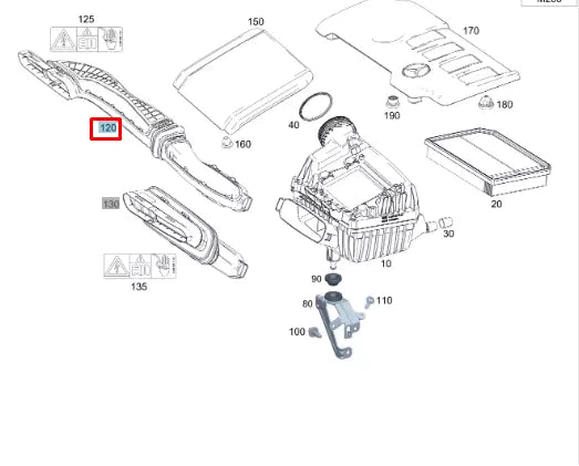 NEW MERCEDES-BENZ GLB X247 AIR INTAKE PIPE HOSE A2600902000 2020 ORIGINAL