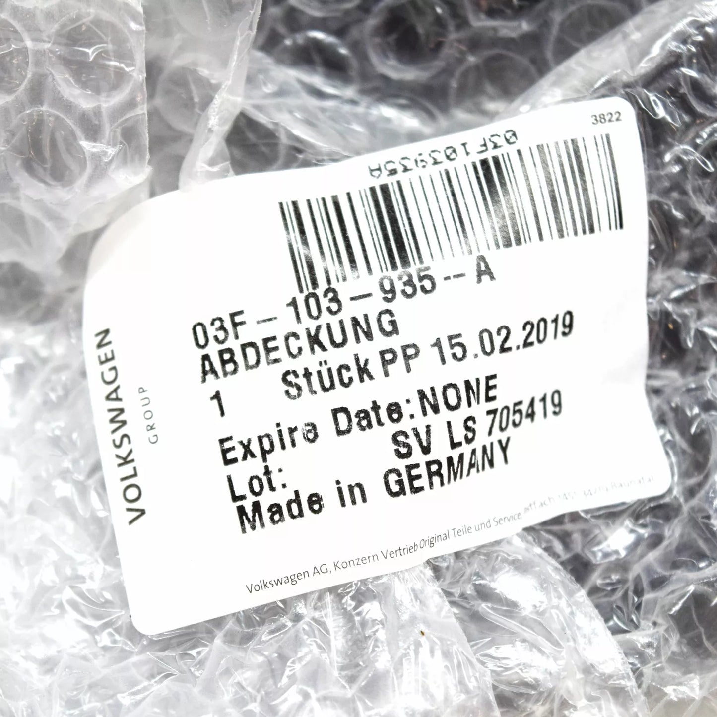 NEW AUDI A3 8P7 ENGINE COVER 1.2 TFSI 77KW PETROL 03F103935A