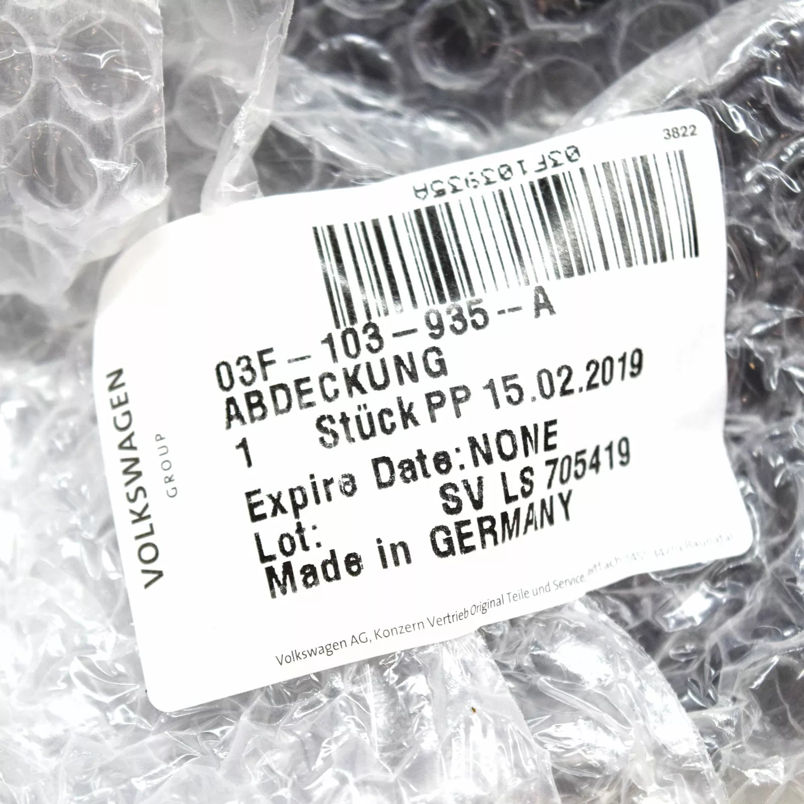 NEW AUDI A3 8P7 ENGINE COVER 1.2 TFSI 77KW PETROL 03F103935A