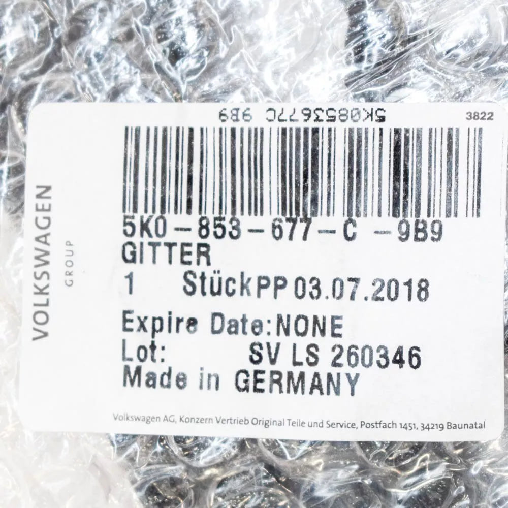 NEW VW GOLF FRONT BUMPER GTI LOWER CENTER GRILLE MK6 5K0853677C9B9 ORIGINAL