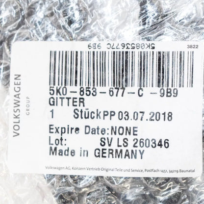 NEW VW GOLF FRONT BUMPER GTI LOWER CENTER GRILLE MK6 5K0853677C9B9 ORIGINAL