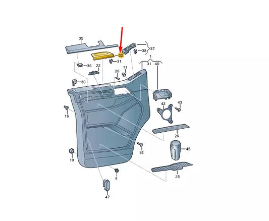 NEW VW TRANSPORTER T6 FRONT RIGHT DOOR UPPER HANDLE SHELL 7E0867172D82V ORIGINAL