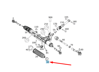 new mercedes-benz c w204 steering gear outside clamp a0009955905 original