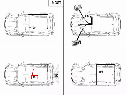 NEW MERCEDES-BENZ ML W166 REAR-VIEW CAMERA WIRING HARNESS A1664404310 ORIGINAL