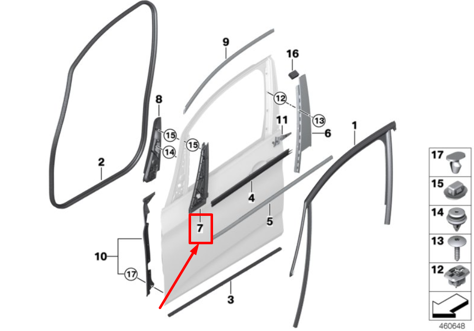 new bmw 2 f45 outer left mirror triangle seal 51337297253 7297253 original