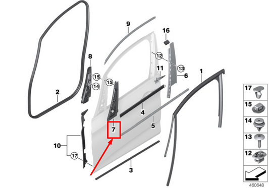 new bmw 2 f45 outer left mirror triangle seal 51337297253 7297253 original