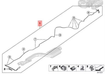 NEW BMW F10 F11 SEDAN WAGON METERING LINE 16197278553 7278553 ORIGINAL