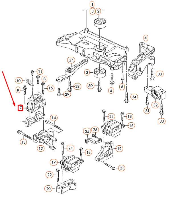 NEW AUDI A3 8P RIGHT ENGINE MOUNTING 1K0199262CG ORIGINAL