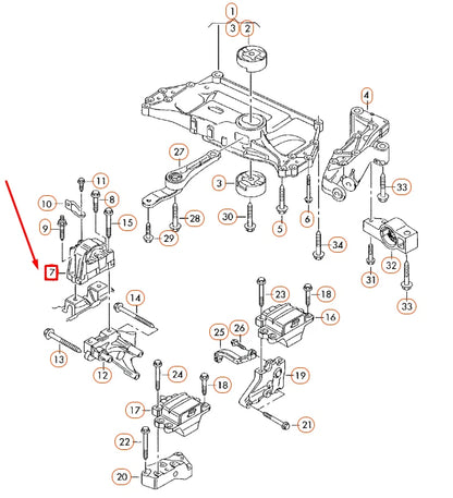 NEW AUDI A3 8P RIGHT ENGINE MOUNTING 1K0199262CG ORIGINAL