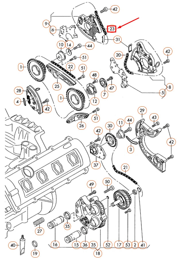 NEW AUDI A6 C6 RIGHT CAMSHAFT TIMING CHAIN 06E109465AP