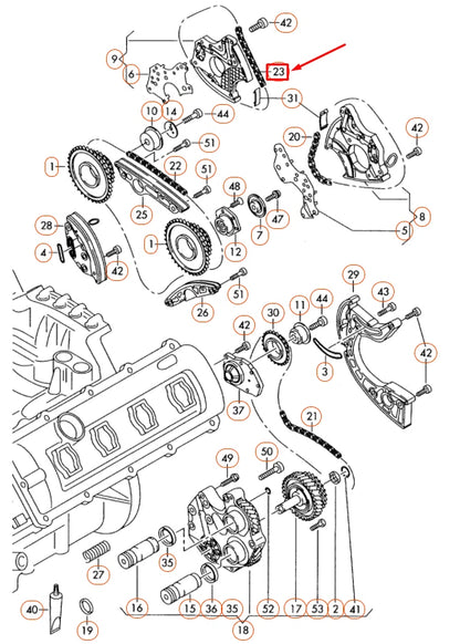 NEW AUDI A6 C6 RIGHT CAMSHAFT TIMING CHAIN 06E109465AP