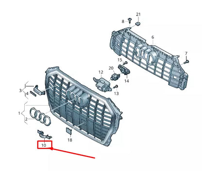 NEW AUDI Q3 F3 RADIATOR GRILLE COVER CAP 83A8531409B9
