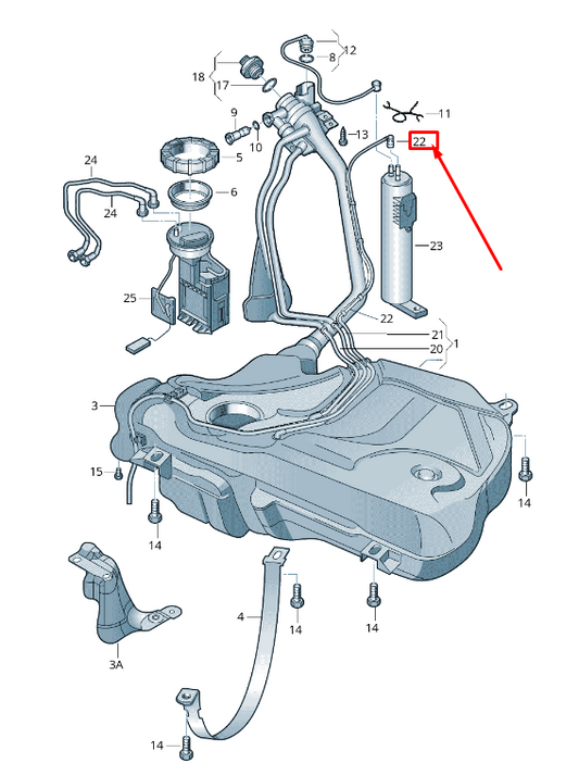 new audi a1 8x fuel tank breather line 6q0201997a original