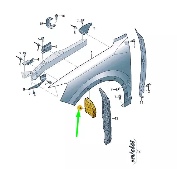 NEW AUDI Q2 FRONT WHEEL HOUSING LINER UPPER SEAL 81A864237