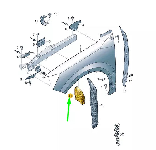 NEW AUDI Q2 FRONT WHEEL HOUSING LINER UPPER SEAL 81A864237