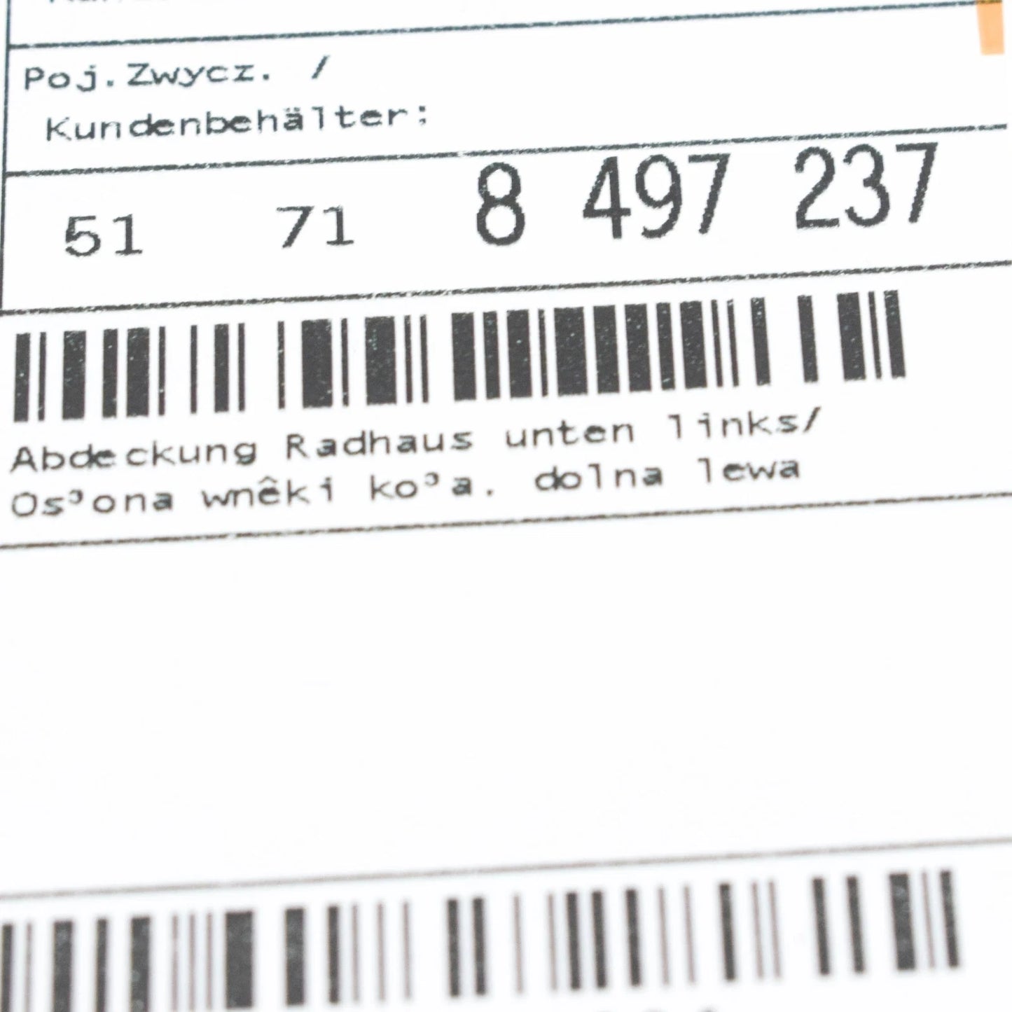 NEW BMW 1 F40 FRONT LEFT WHEEL LINER EXTENSION 51718497237 ORIGINAL