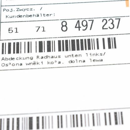 NEW BMW 1 F40 FRONT LEFT WHEEL LINER EXTENSION 51718497237 ORIGINAL