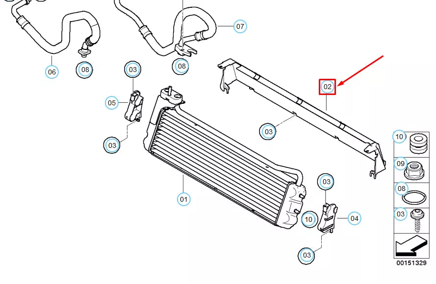 NEW BMW M5 E60 OIL COOLER AIR DUCT 17212282824 2282824 ORIGINAL