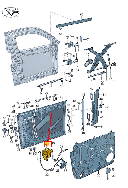 new audi a8 d5 front left door lock 4n6837015 original