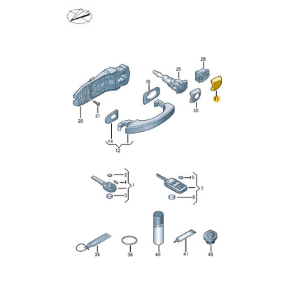 NEW VOLKSWAGEN AMAROK 2H FRONT DOOR HANDLE CAP 2H7839879FGRU ORIGINAL