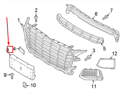 NEW AUDI TT FV 8S FRONT LICENCE PLATE HOLDER 8S0807287A1RR ORIGINAL