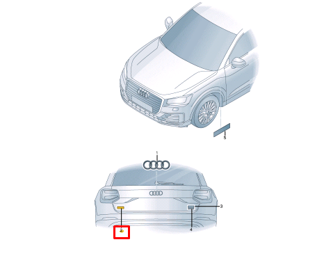 new audi q2 ga rear tailgate bootlid badge 81a853741et94 original